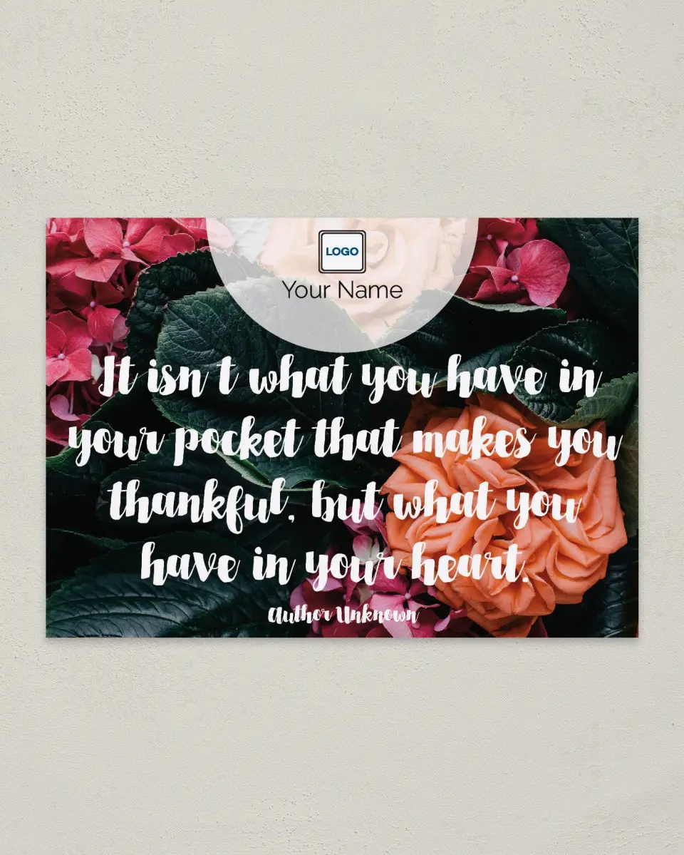 This is a 4¼" x 6" Postcard called Inspiration - In Your Heart printed in full color