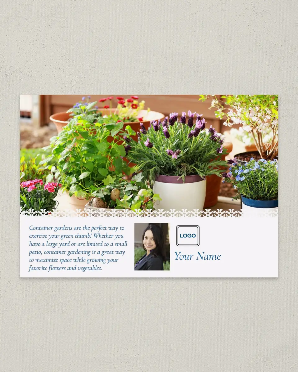 This is a 4¼" x 6" Postcard called Home Tip - Green Thumb printed in full color