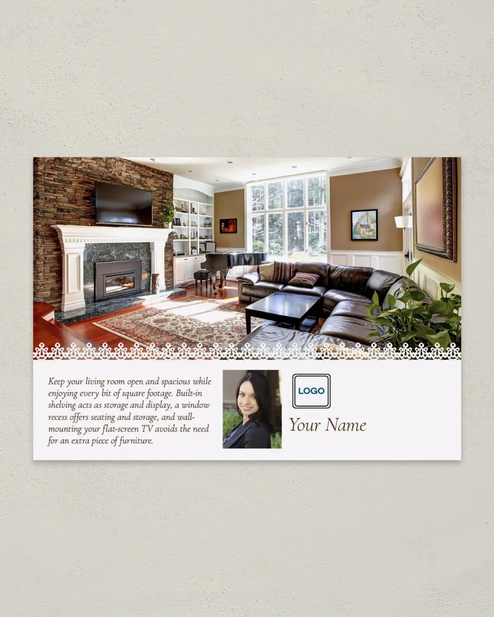 This is a 4¼" x 6" Postcard called Home Tip - Spacious Living printed in full color