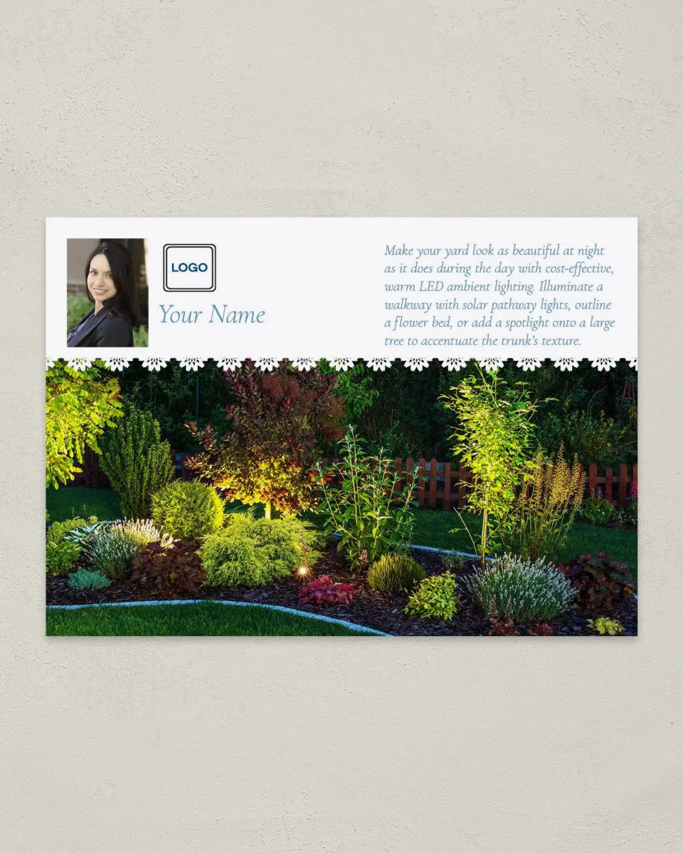 This is a 4¼" x 6" Postcard called Home Tip - Ambient Lighting printed in full color