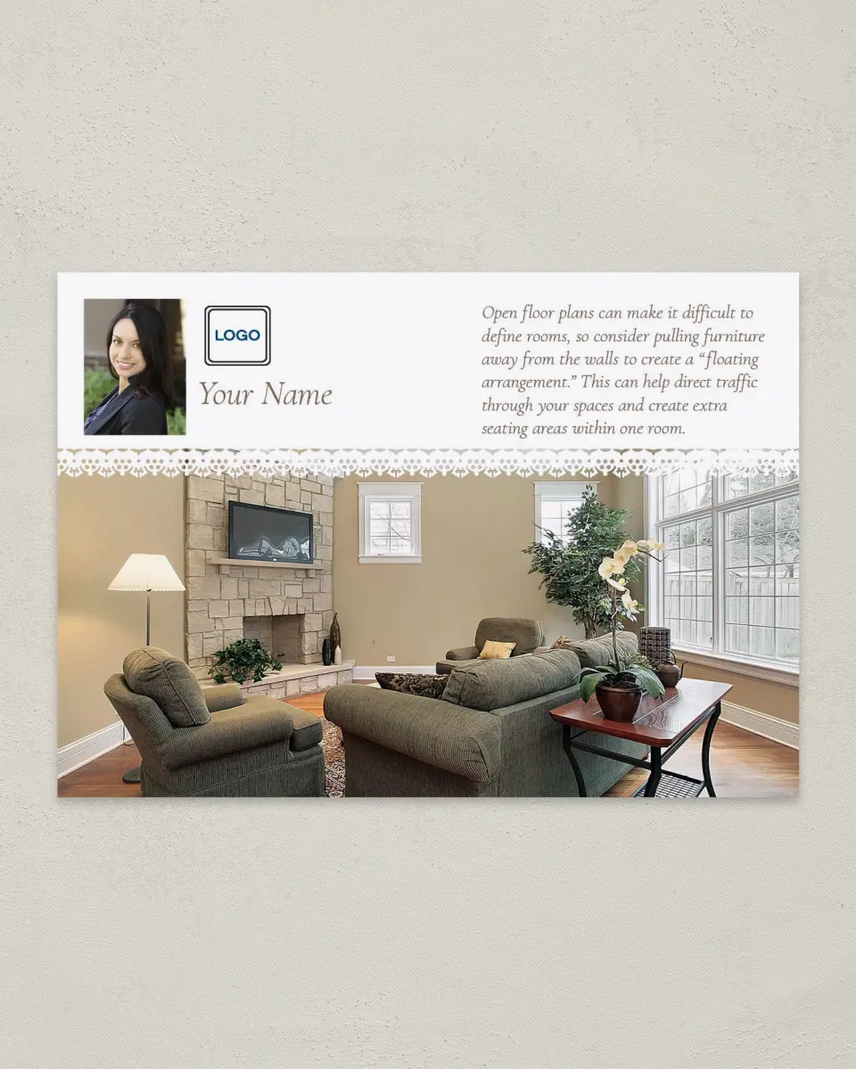 This is a 4¼" x 6" Postcard called Home Tip - Floating Arrangement printed in full color