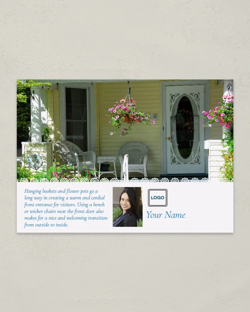 This is a 4¼" x 6" Postcard called Home Tip - Flower Basket printed in full color