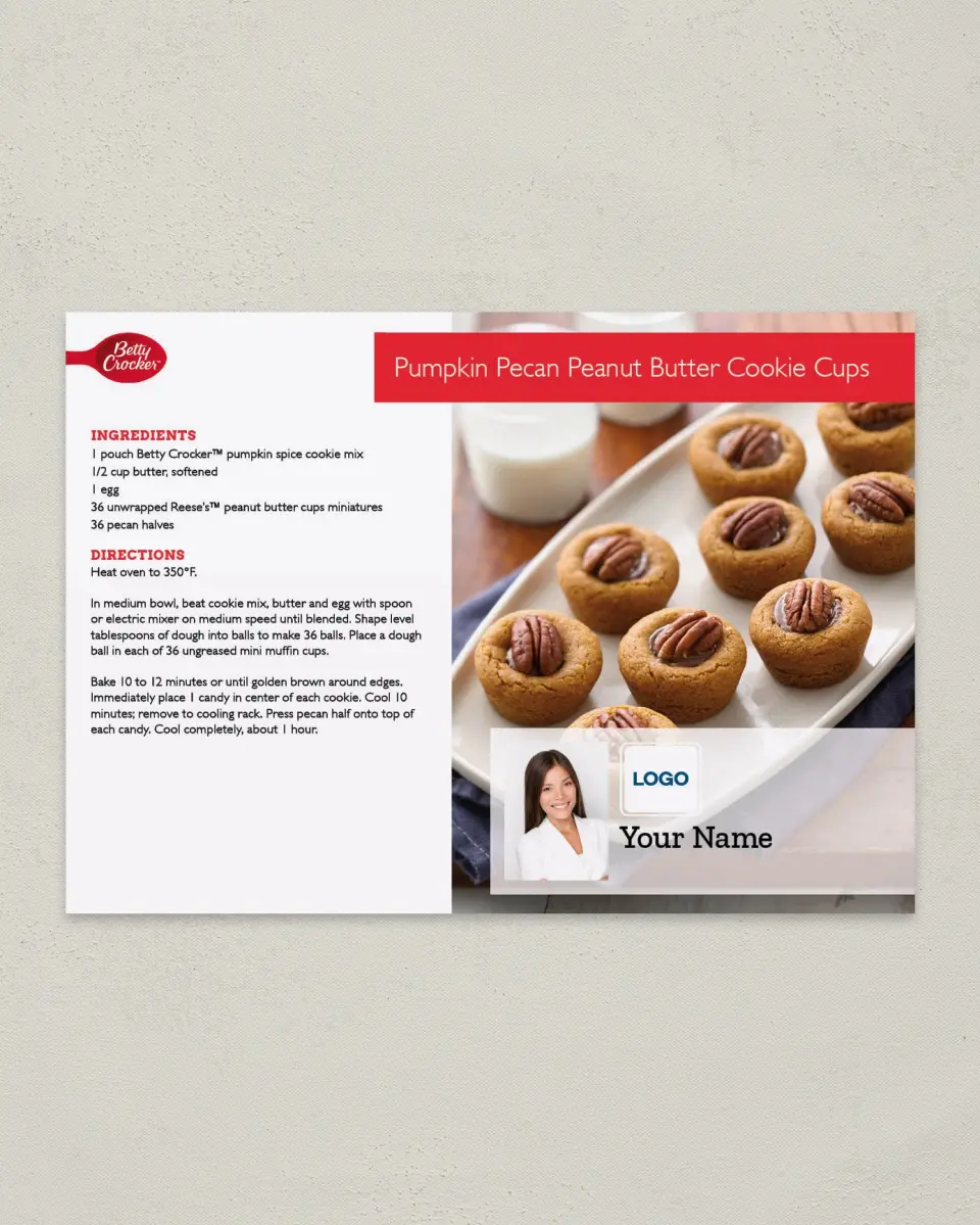 This is a 4¼" x 6" Postcard called Betty Crocker -  Cookie Cups printed in full color