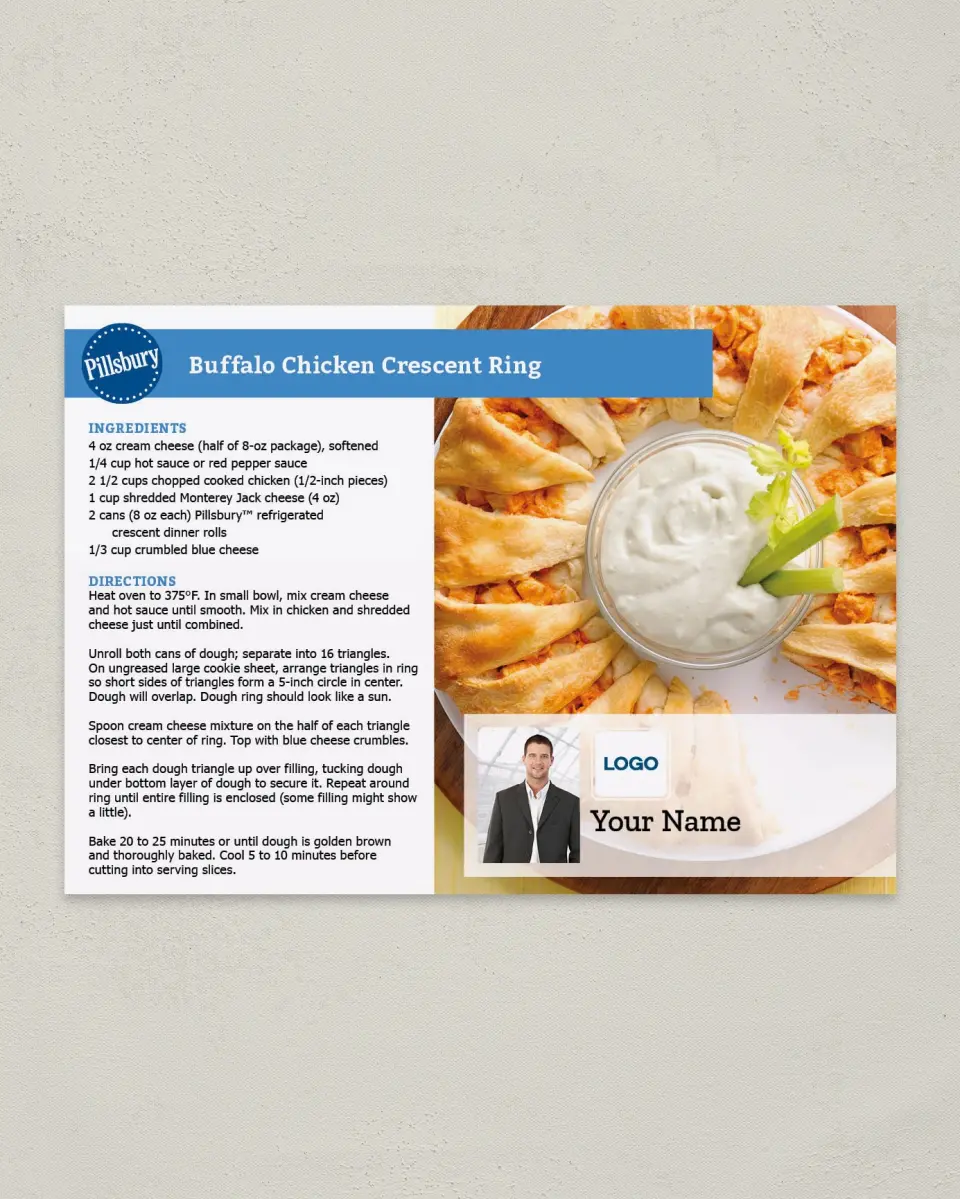 This is a 4¼" x 6" Postcard called Pillsbury -  Buffalo Cresent Ring printed in full color