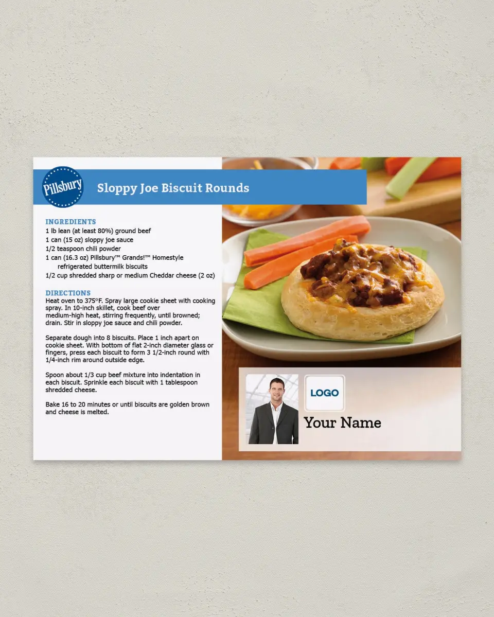 This is a 4¼" x 6" Postcard called Pillsbury -  Biscuit Rounds printed in full color