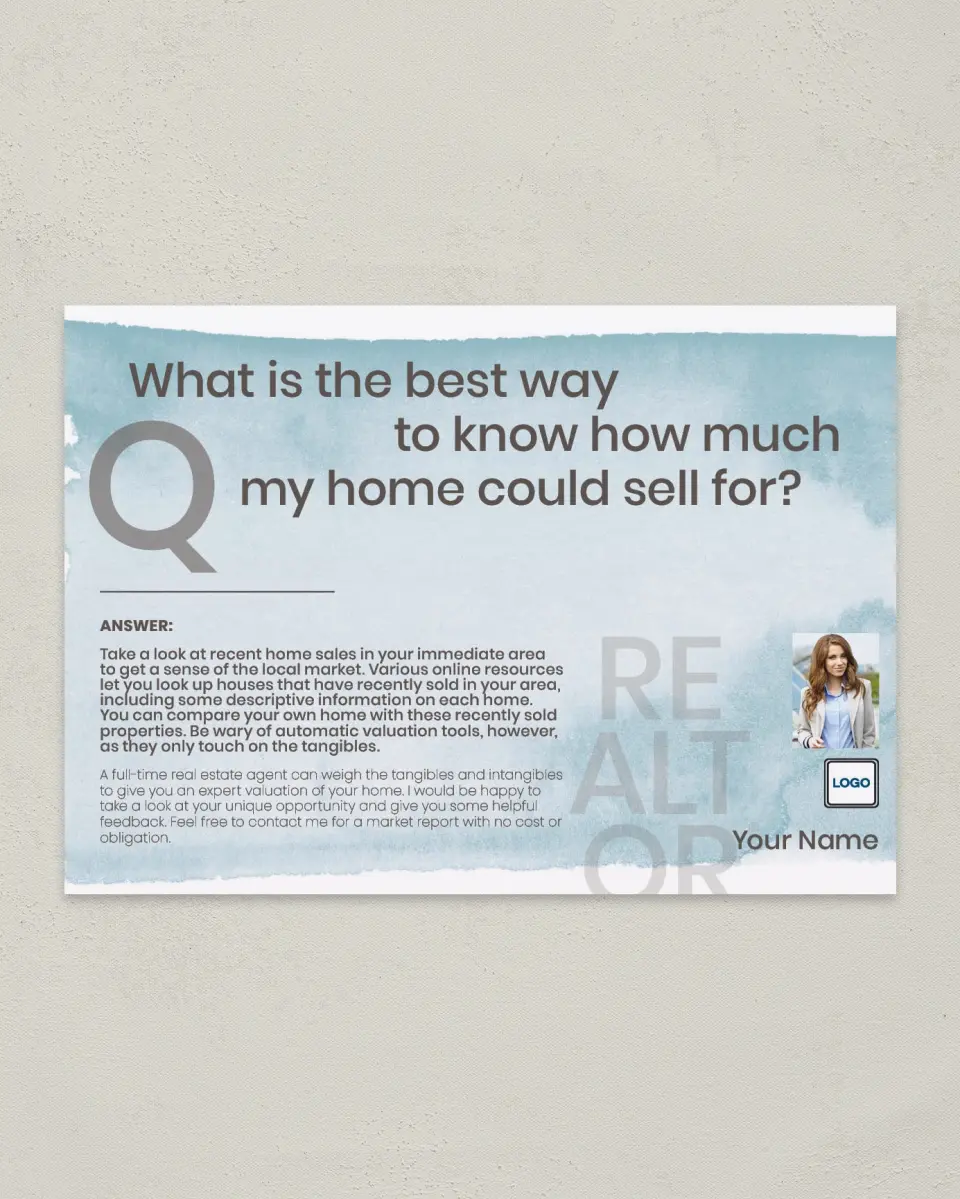 This is a 4¼" x 6" Postcard called Determining Selling Price printed in full color