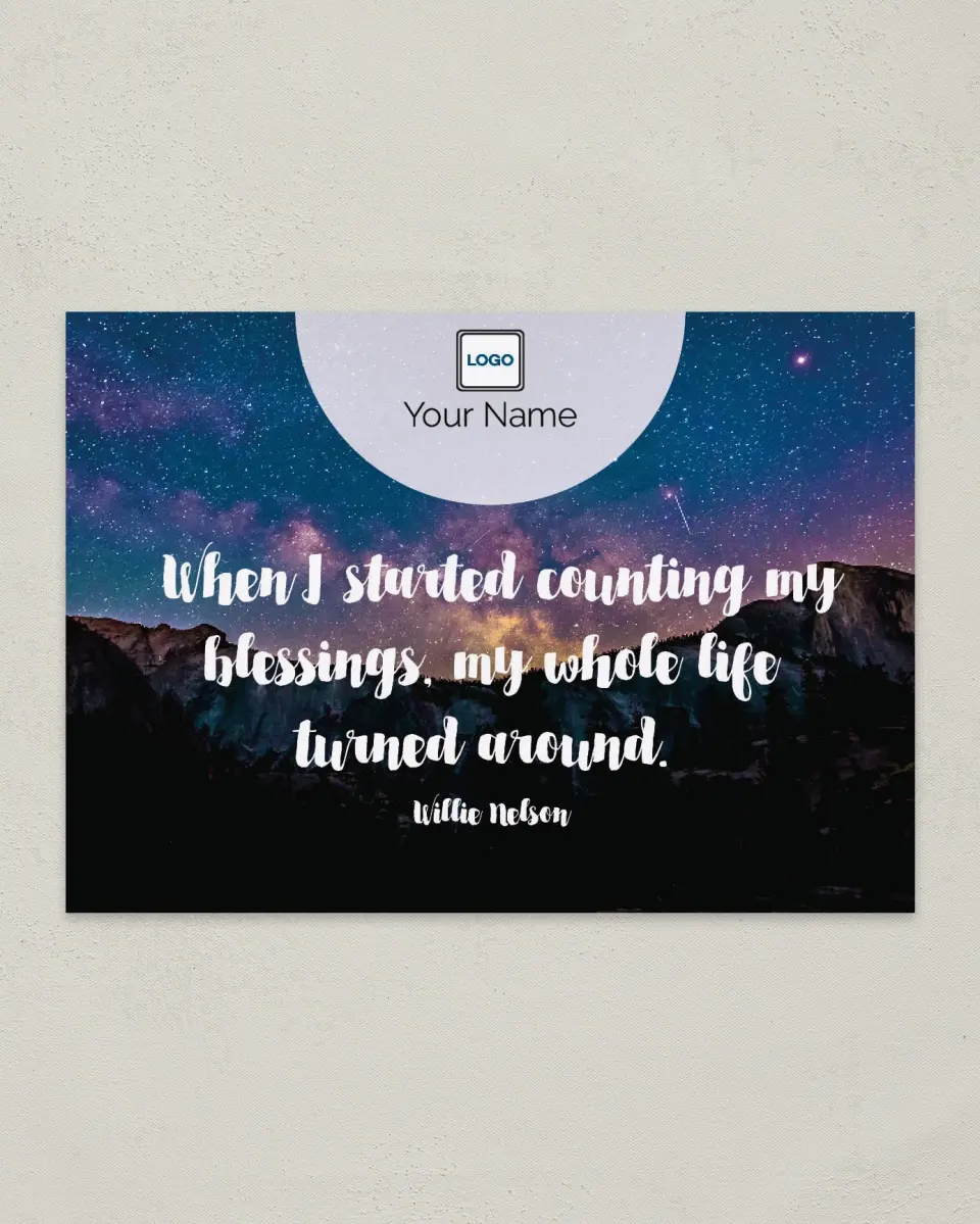 This is a 4¼" x 6" Postcard called Inspiration -Life Turned printed in full color
