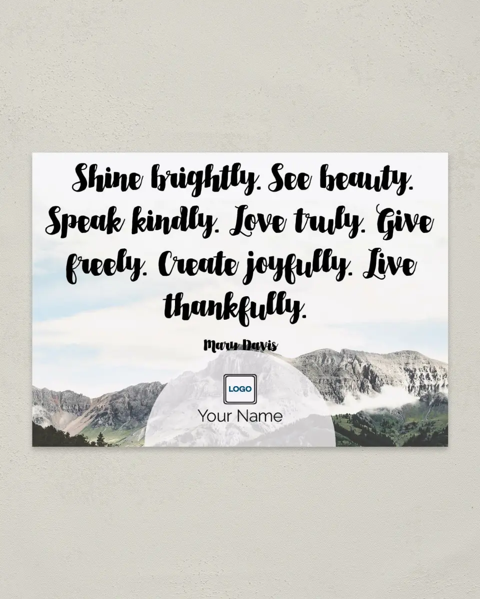 This is a 4¼" x 6" Postcard called Inspiration - Shine Brightly printed in full color