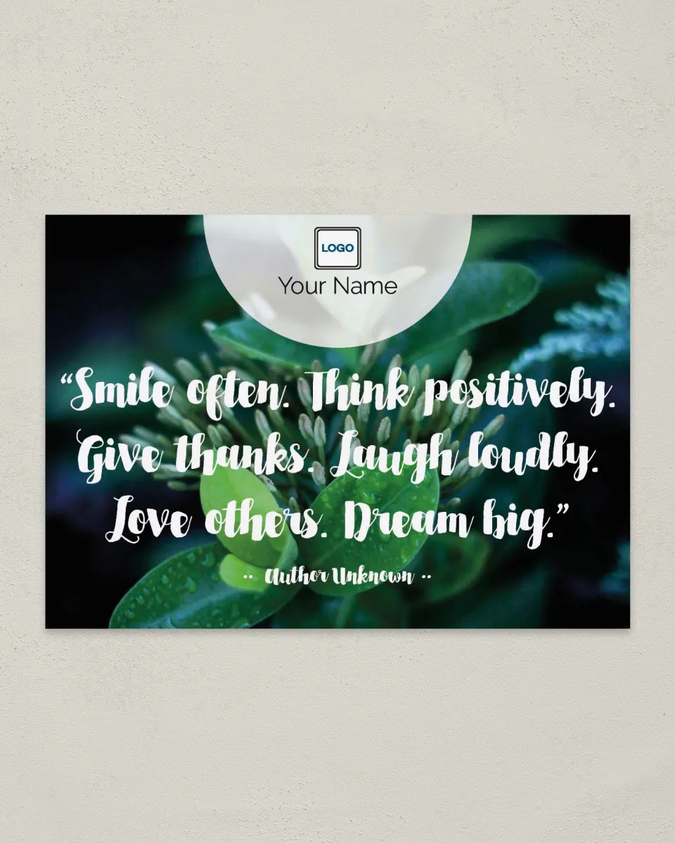 This is a 4¼" x 6" Postcard called Inspiration - Dream Big printed in full color