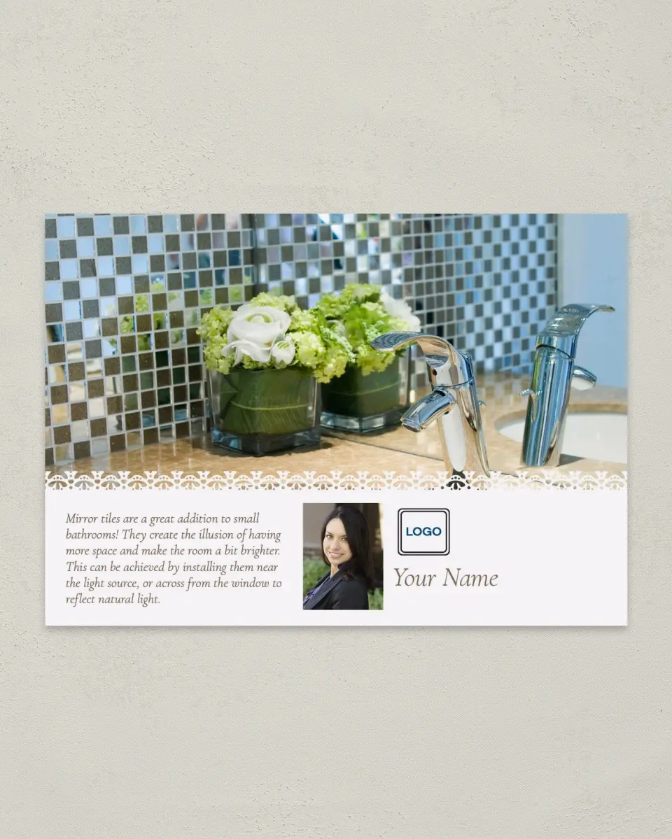 This is a 4¼" x 6" Postcard called Tile Illusions printed in full color