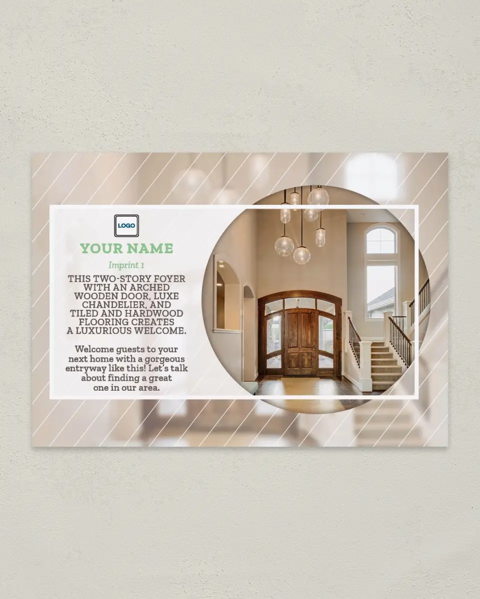 This is a 4¼" x 6" Postcard called Welcoming Foyer printed in full color