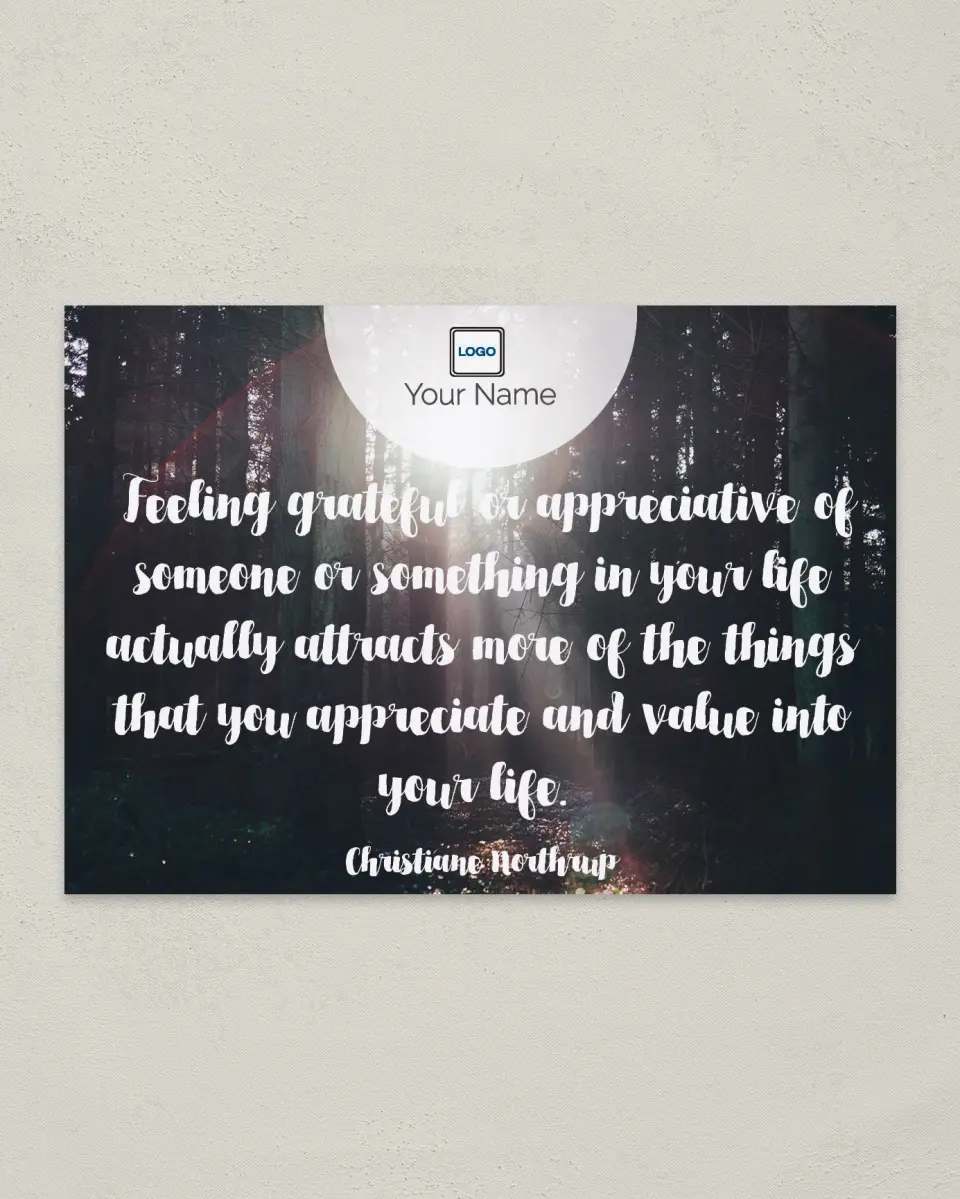 This is a 4¼" x 6" Postcard called Inspiration - Value Life printed in full color