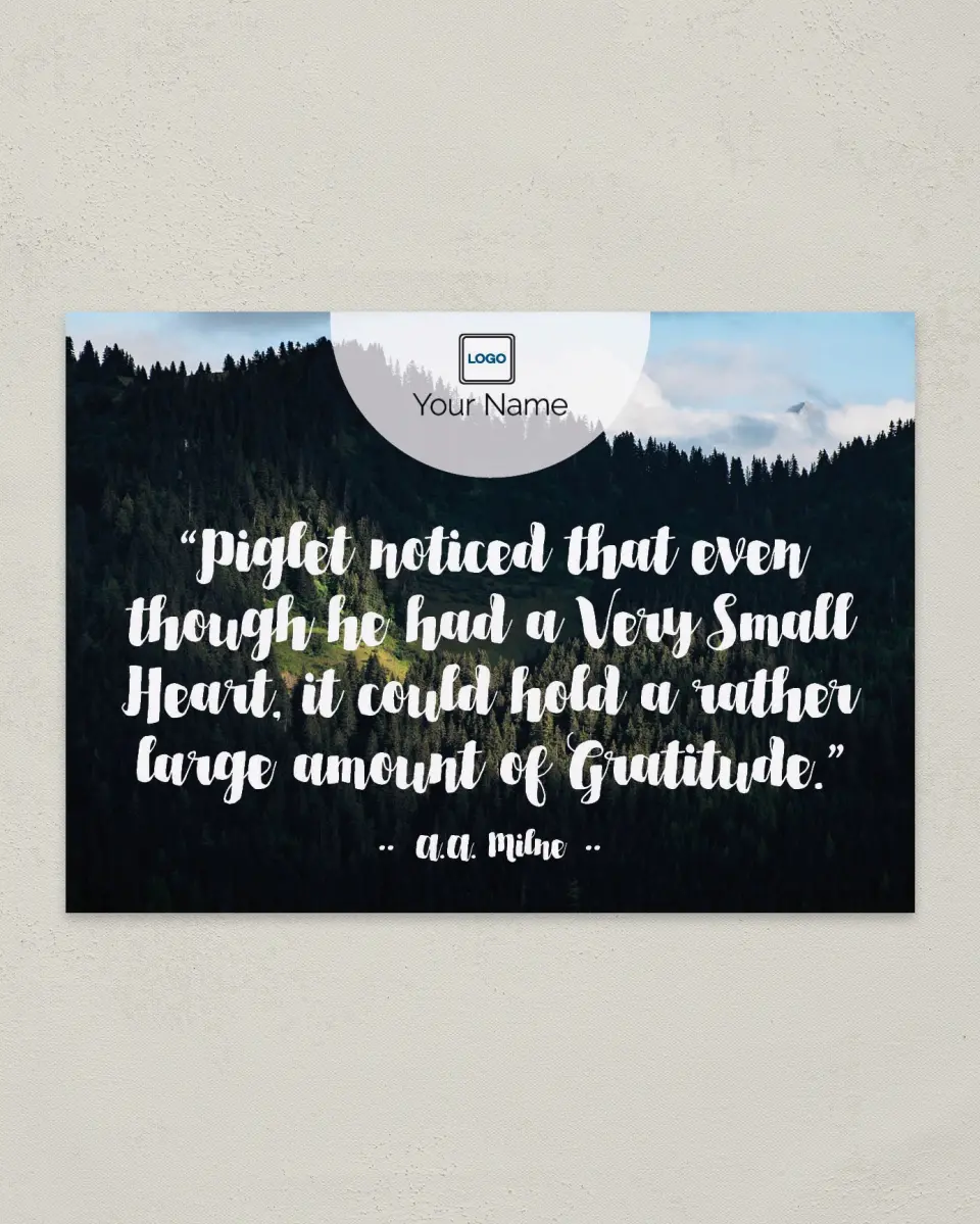 This is a 4¼" x 6" Postcard called Inspiration - Large Gratitude printed in full color