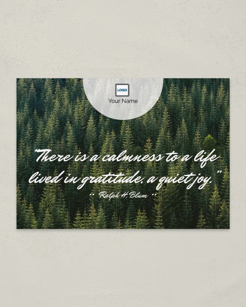 This is a 4¼" x 6" Postcard called Inspiration - Quiet Joy printed in full color