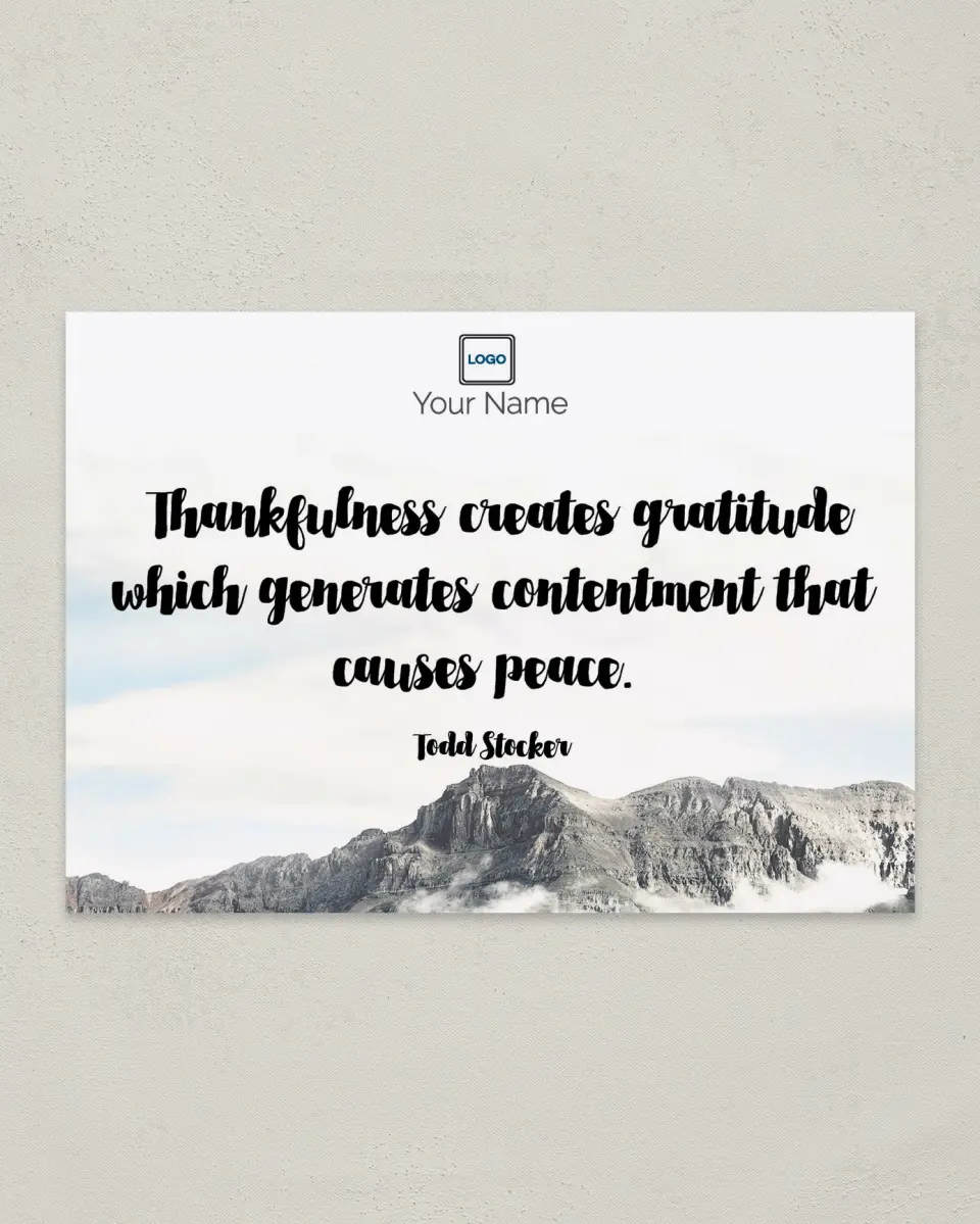 This is a 4¼" x 6" Postcard called Inspiration - Peacefully Content printed in full color