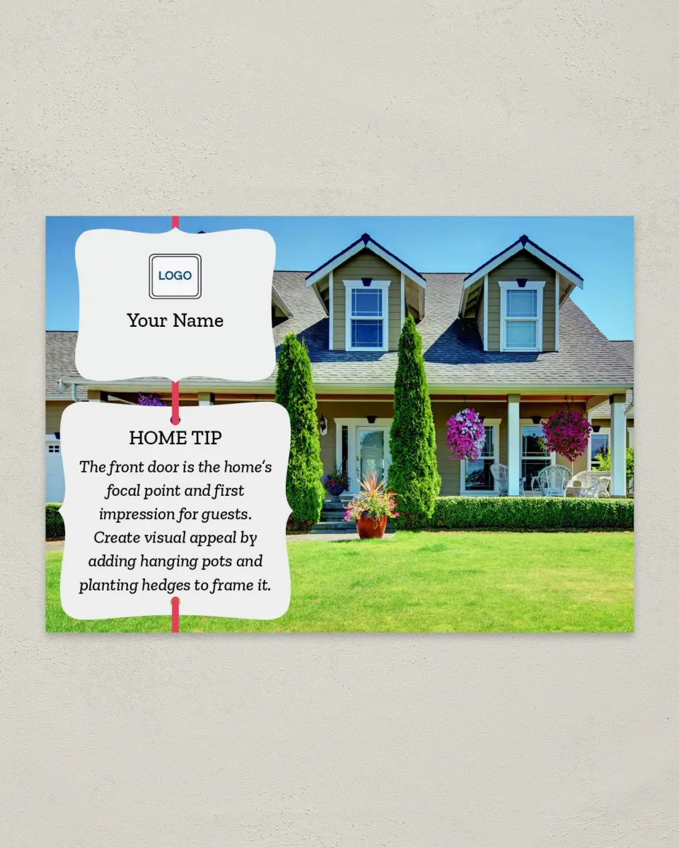 This is a 4¼" x 6" Postcard called Home Tip - Door Framing printed in full color
