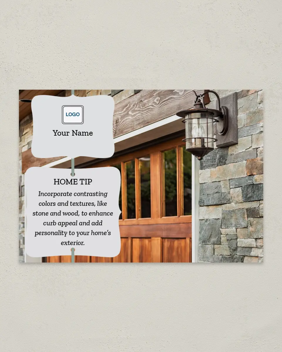 This is a 4¼" x 6" Postcard called Home Tip - Contrast printed in full color