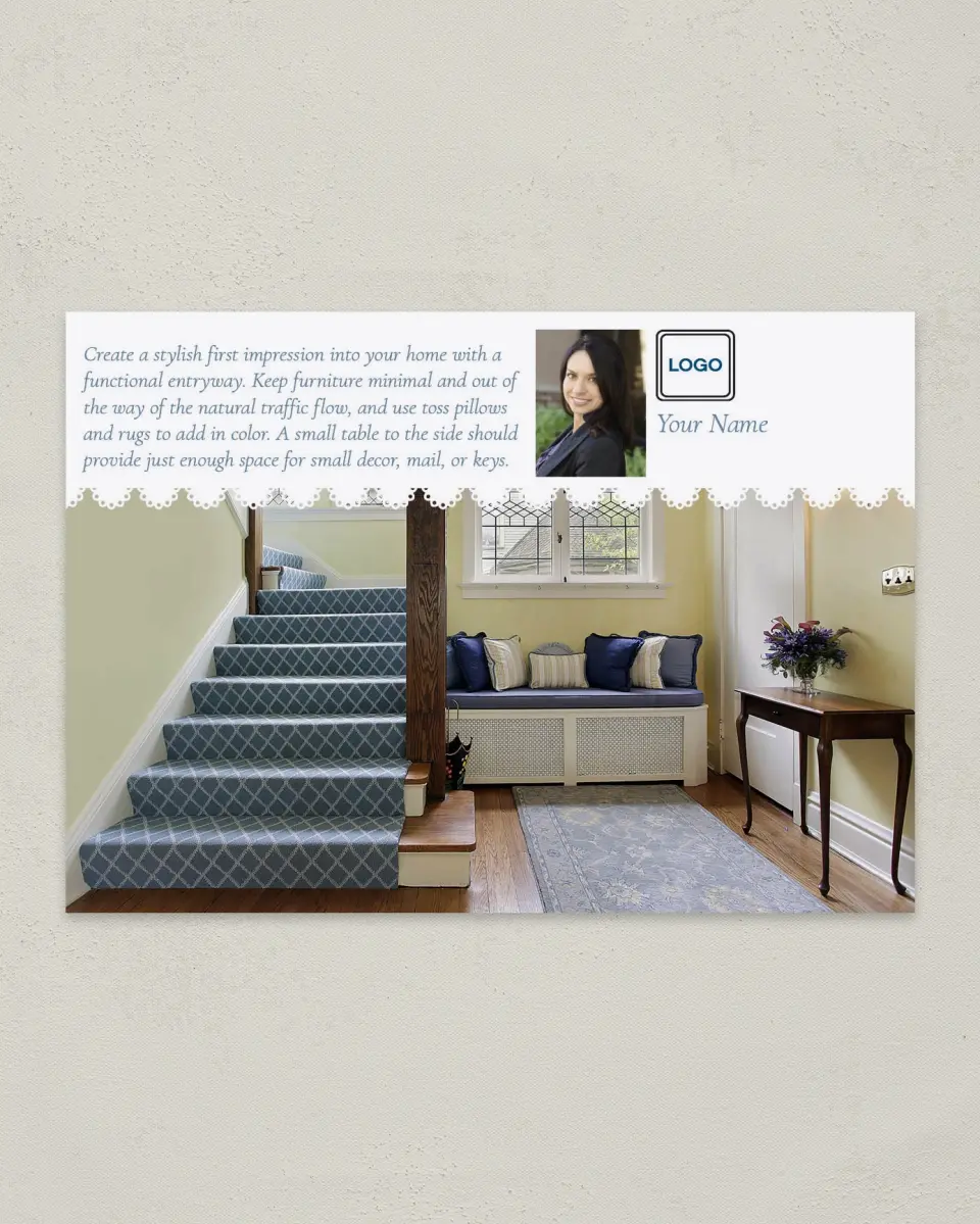 This is a 4¼" x 6" Postcard called Functional Entryway printed in full color