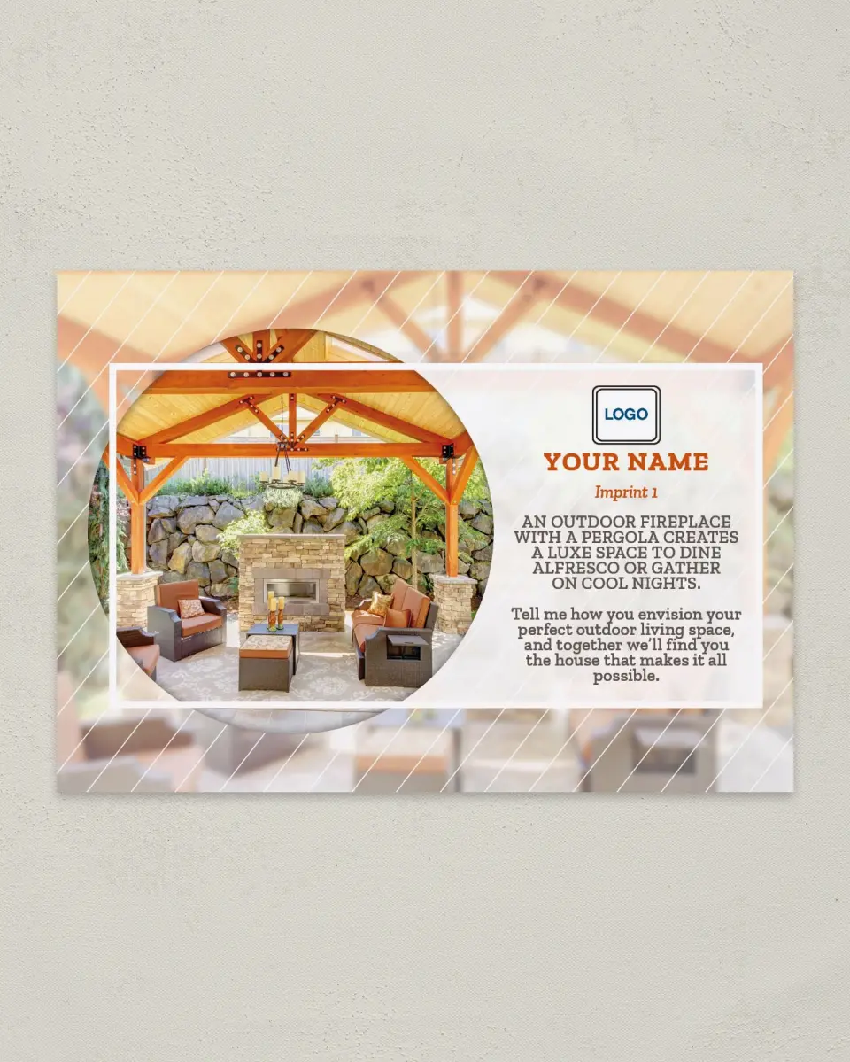 This is a 4¼" x 6" Postcard called Luxe Space printed in full color