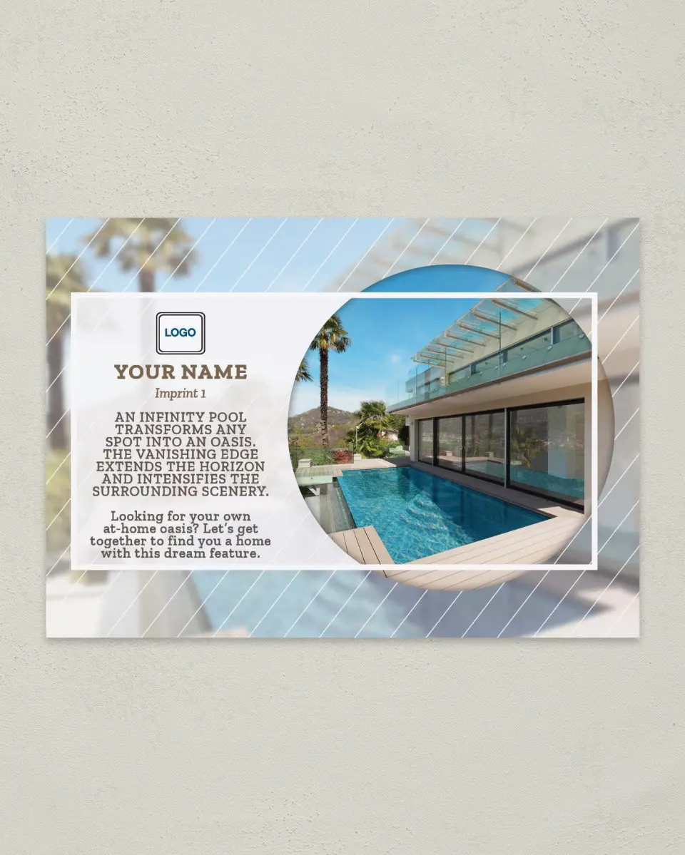 This is a 4¼" x 6" Postcard called Oasis Pool printed in full color
