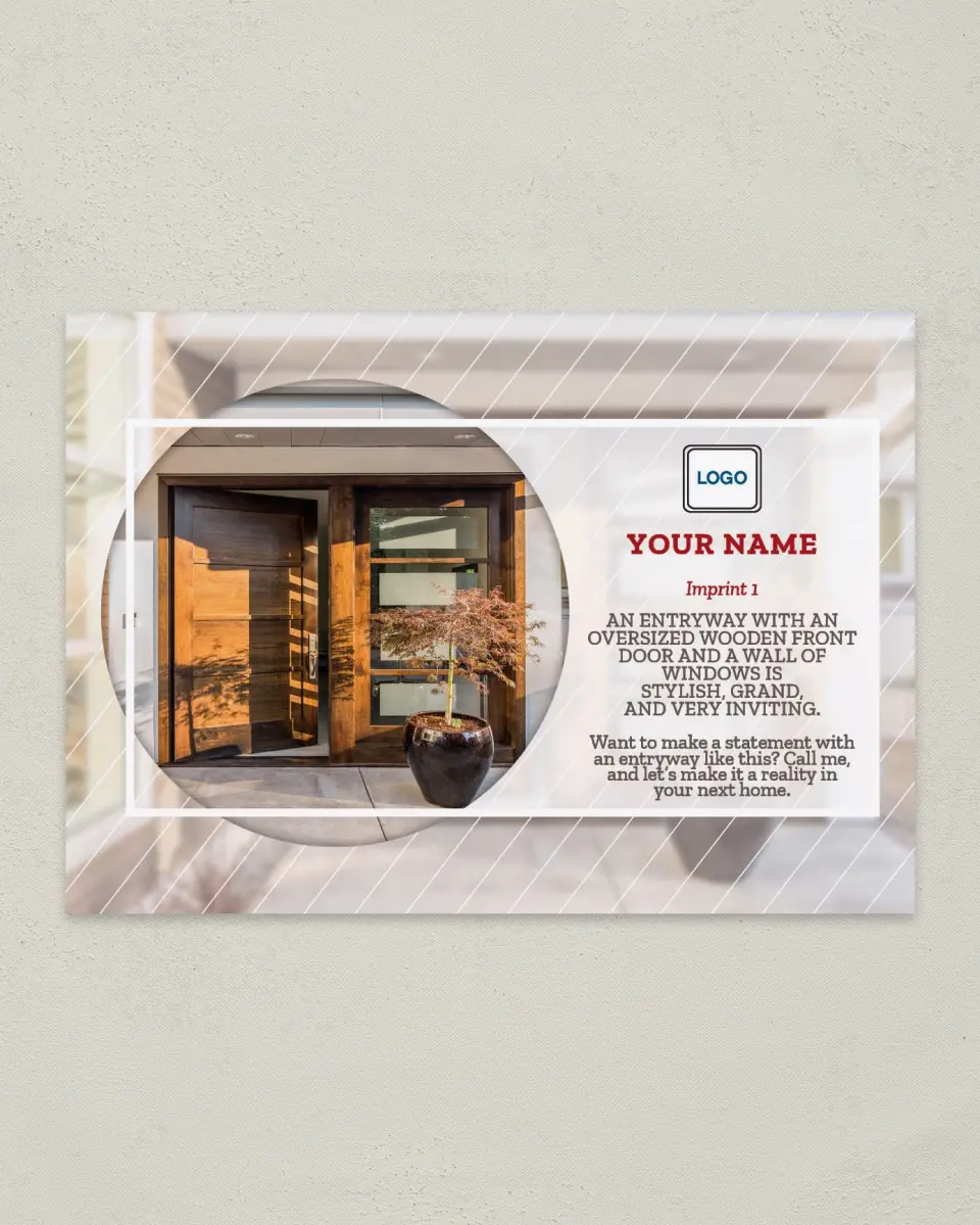 This is a 4¼" x 6" Postcard called Wooden Front Door printed in full color