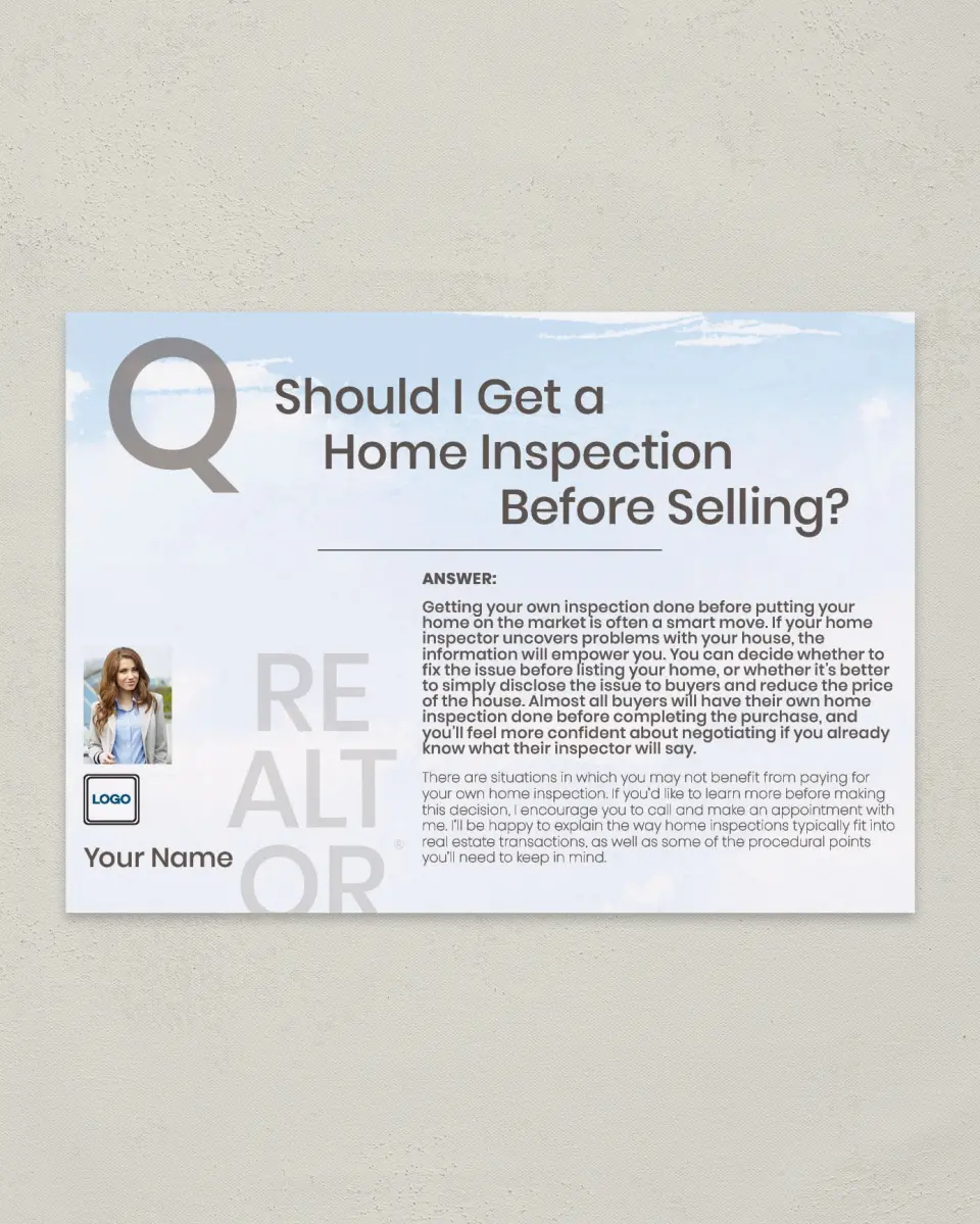 This is a 4¼" x 6" Postcard called Inspection Needed printed in full color
