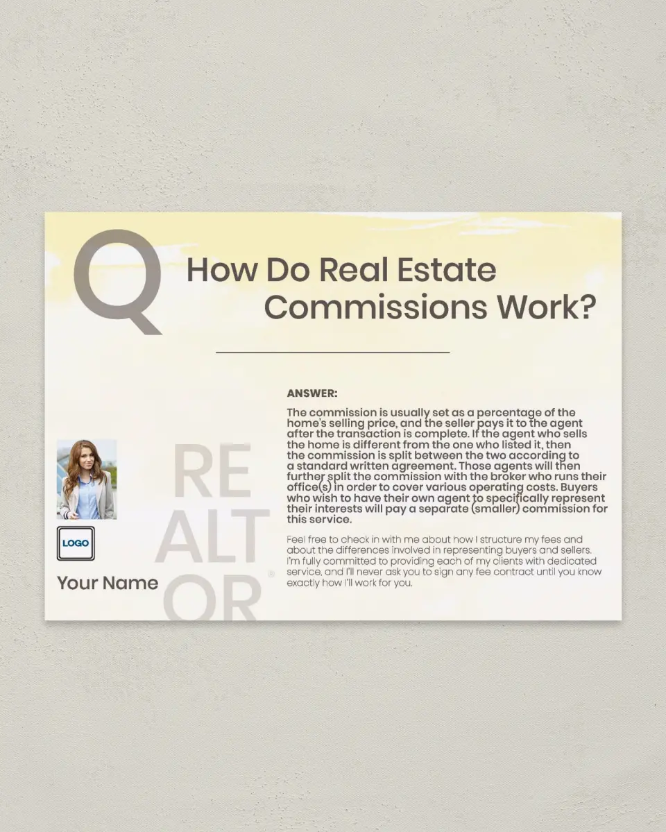 This is a 4¼" x 6" Postcard called Commission Talk printed in full color