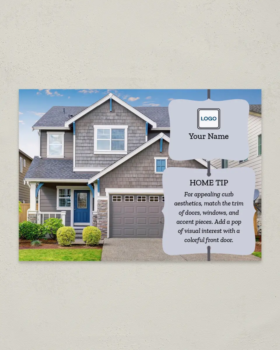 This is a 4¼" x 6" Postcard called Home Tip - Door Interest printed in full color