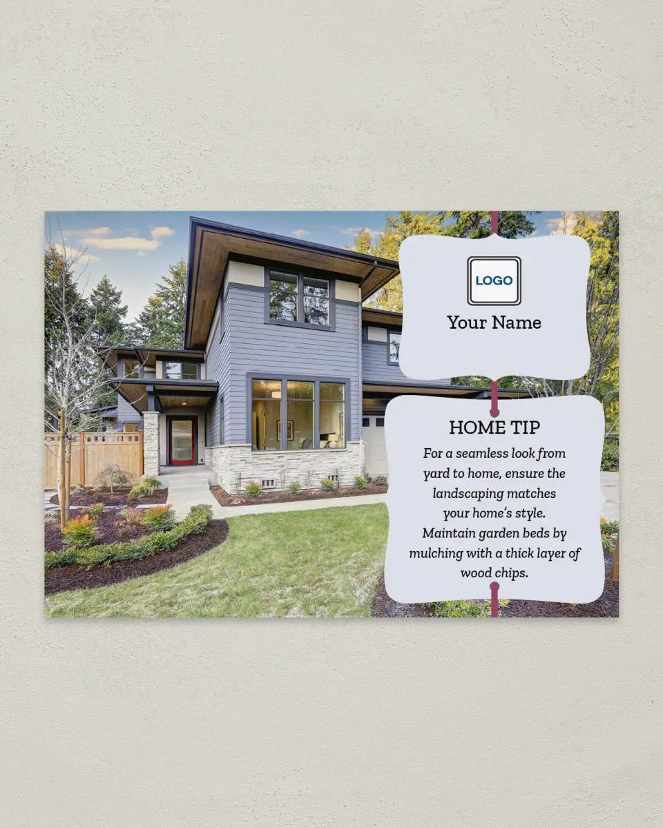 This is a 4¼" x 6" Postcard called Home Tip - Mulch Matters printed in full color