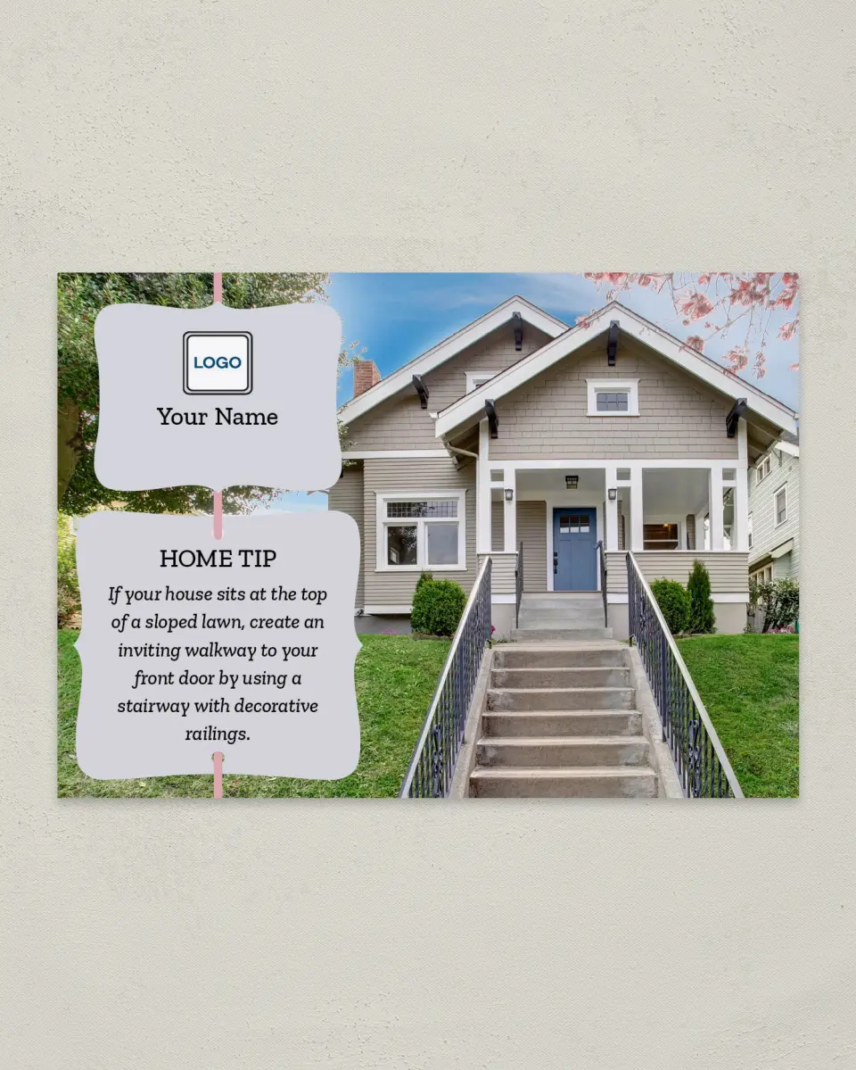 This is a 4¼" x 6" Postcard called Home Tip - Decorative Railings printed in full color