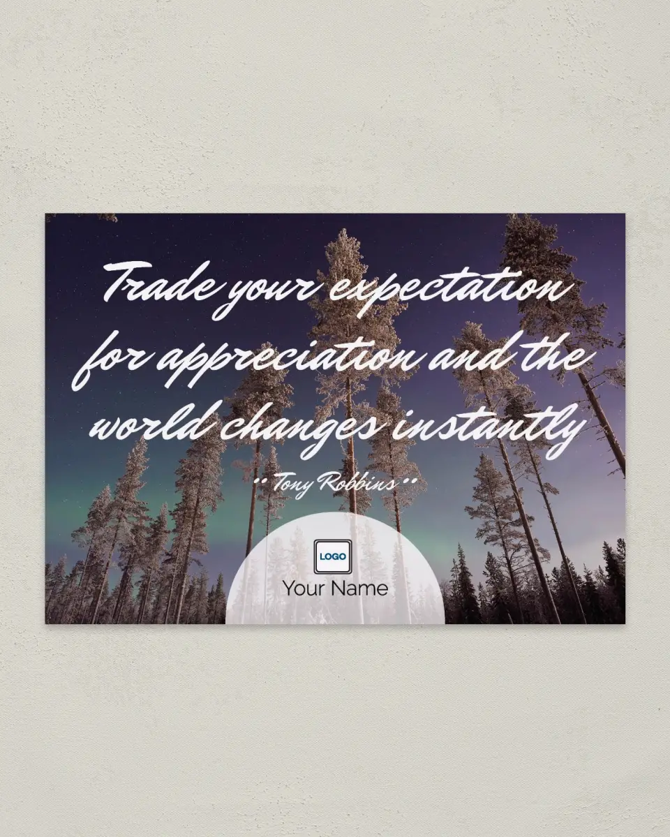 This is a 4¼" x 6" Postcard called Change Instantly printed in full color