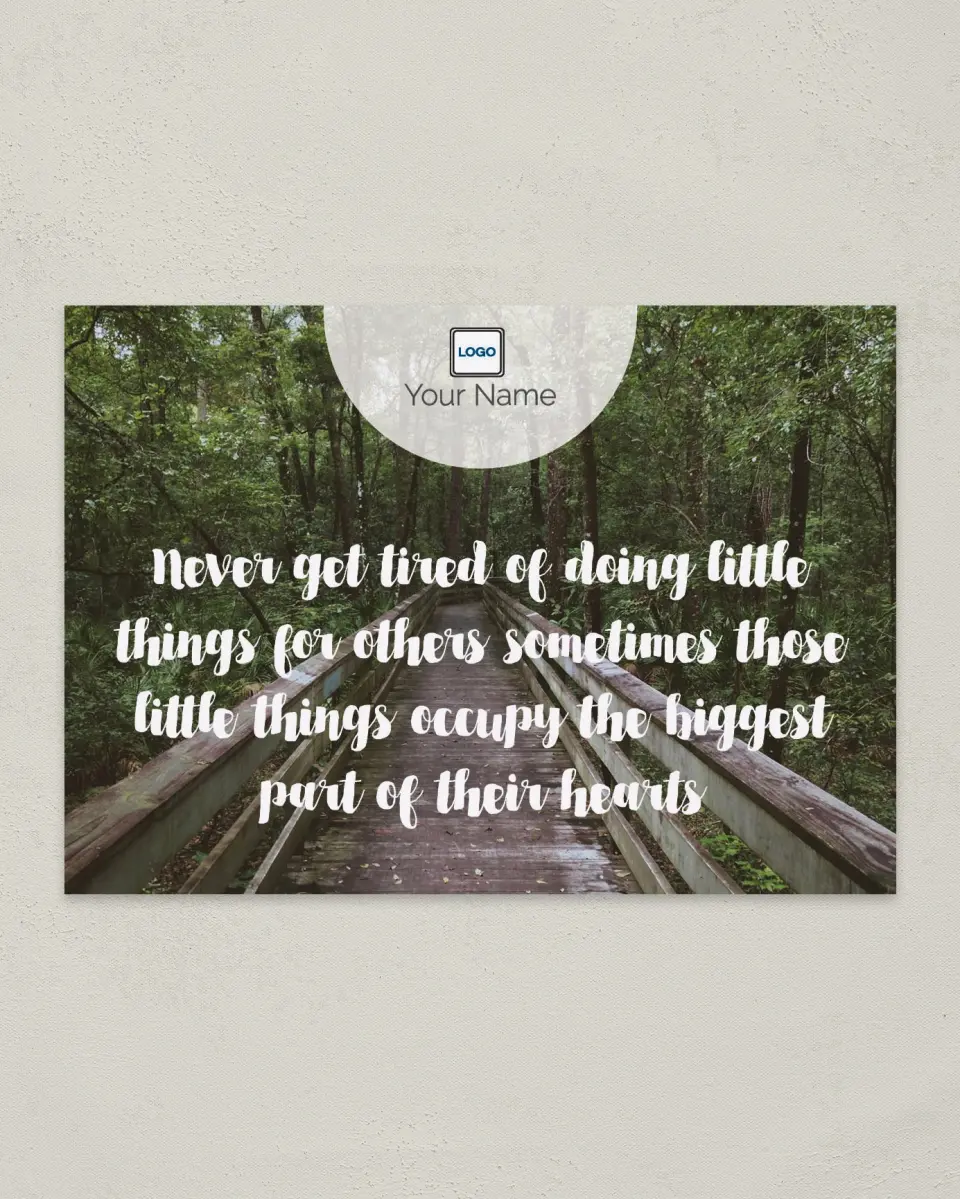 This is a 4¼" x 6" Postcard called Little Things printed in full color