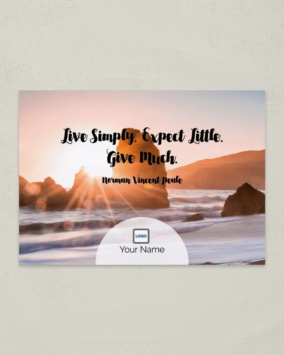 This is a 4¼" x 6" Postcard called Expect Little printed in full color
