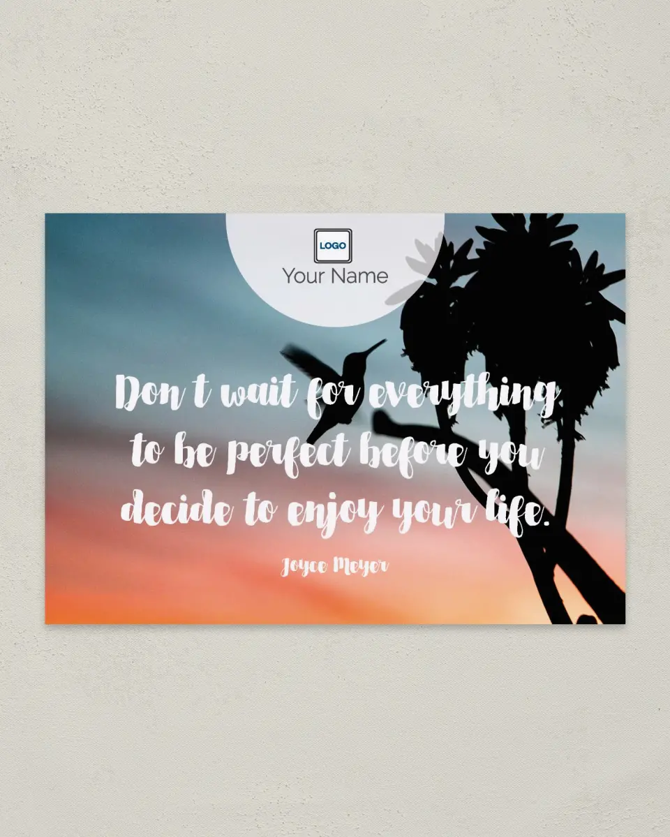 This is a 4¼" x 6" Postcard called Enjoy Life printed in full color