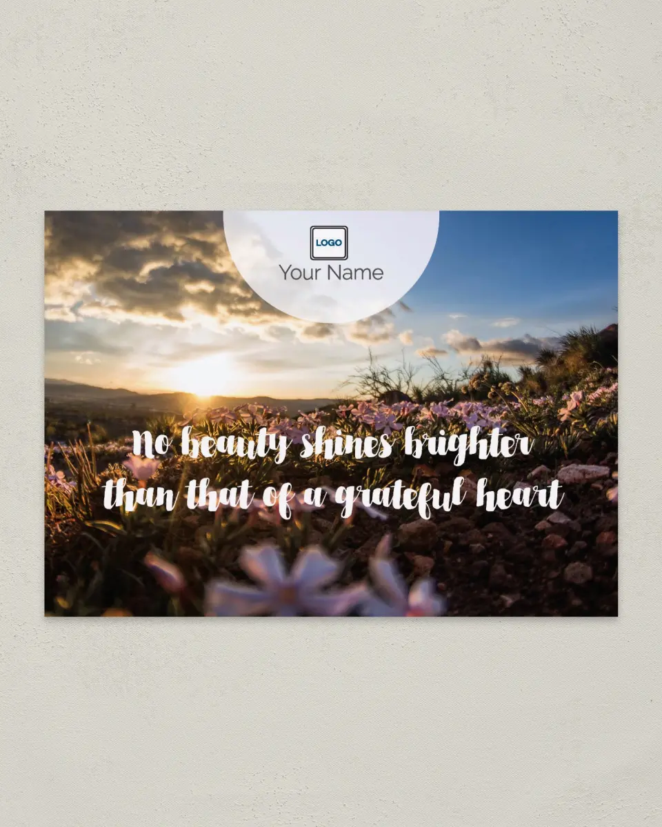 This is a 4¼" x 6" Postcard called Grateful Heart printed in full color