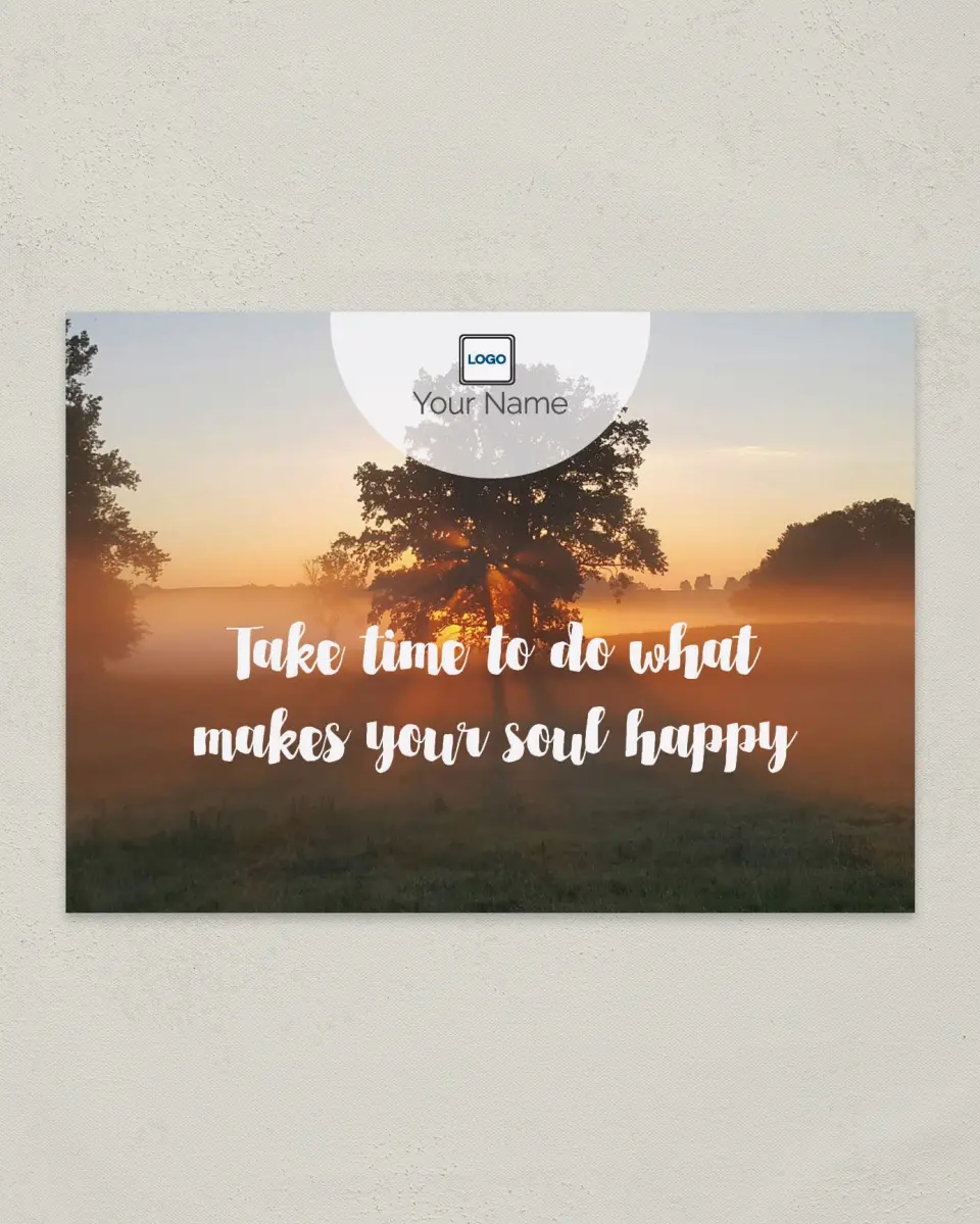 This is a 4¼" x 6" Postcard called Soul Happy printed in full color