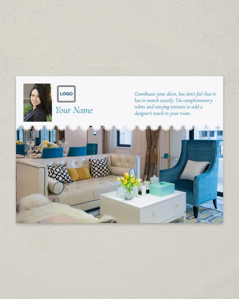 This is a 4¼" x 6" Postcard called Home Tip - Designer's Touch printed in full color