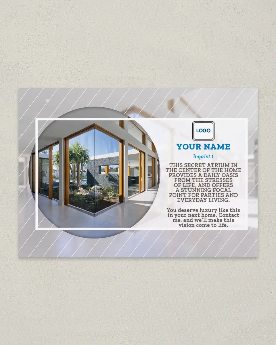 This is a 4¼" x 6" Postcard called Secret Atrium printed in full color