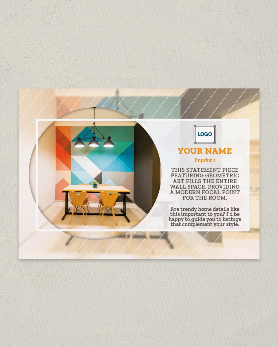 This is a 4¼" x 6" Postcard called Geo Art printed in full color