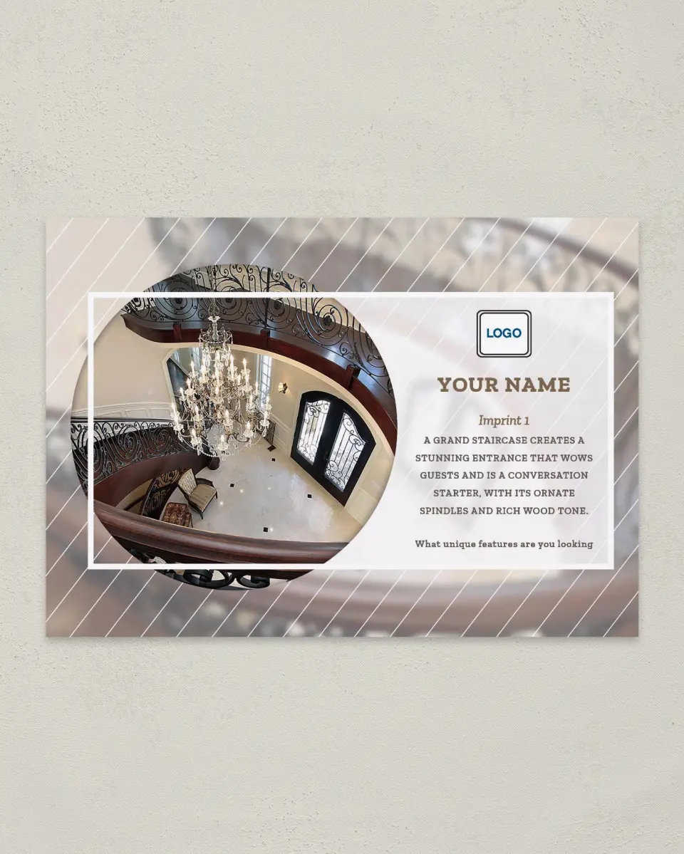 This is a 4¼" x 6" Postcard called Stunning Entrance printed in full color