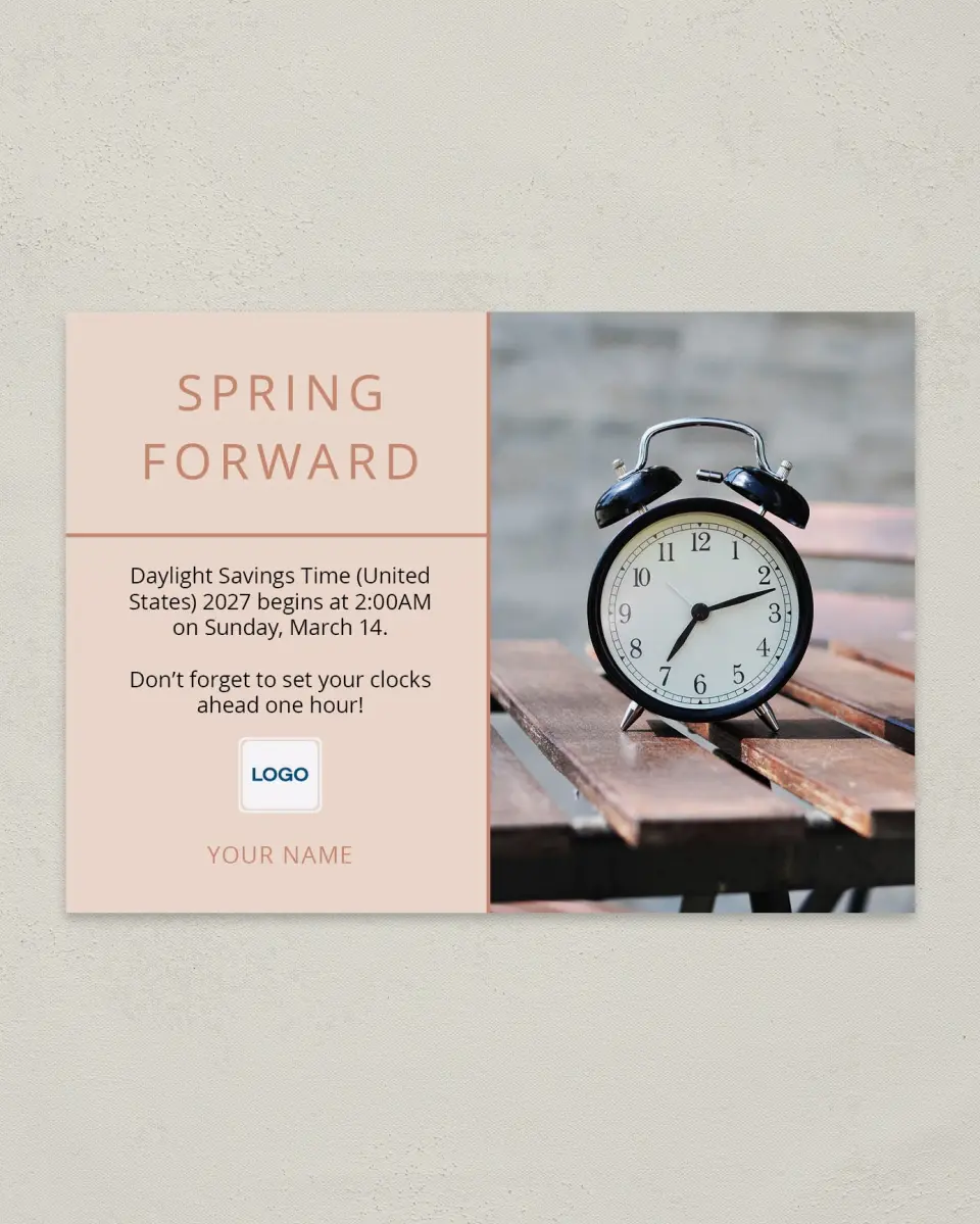 This is a 4¼" x 6" Postcard called Rustic Clock printed in full color