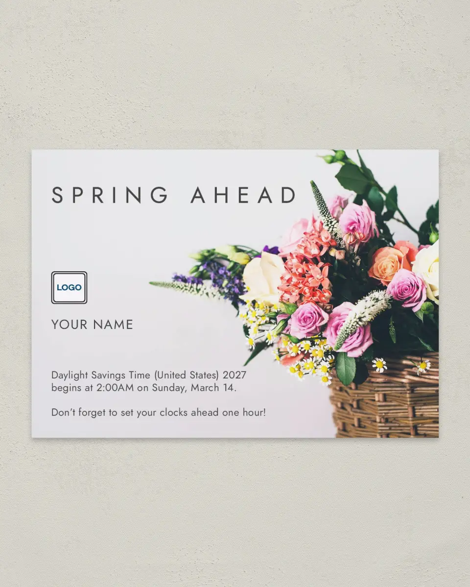 This is a 4¼" x 6" Postcard called Spring Basket printed in full color