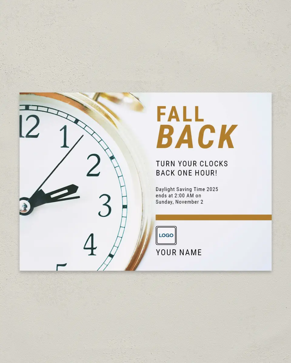 This is a 4¼" x 6" Postcard called It's Time printed in full color