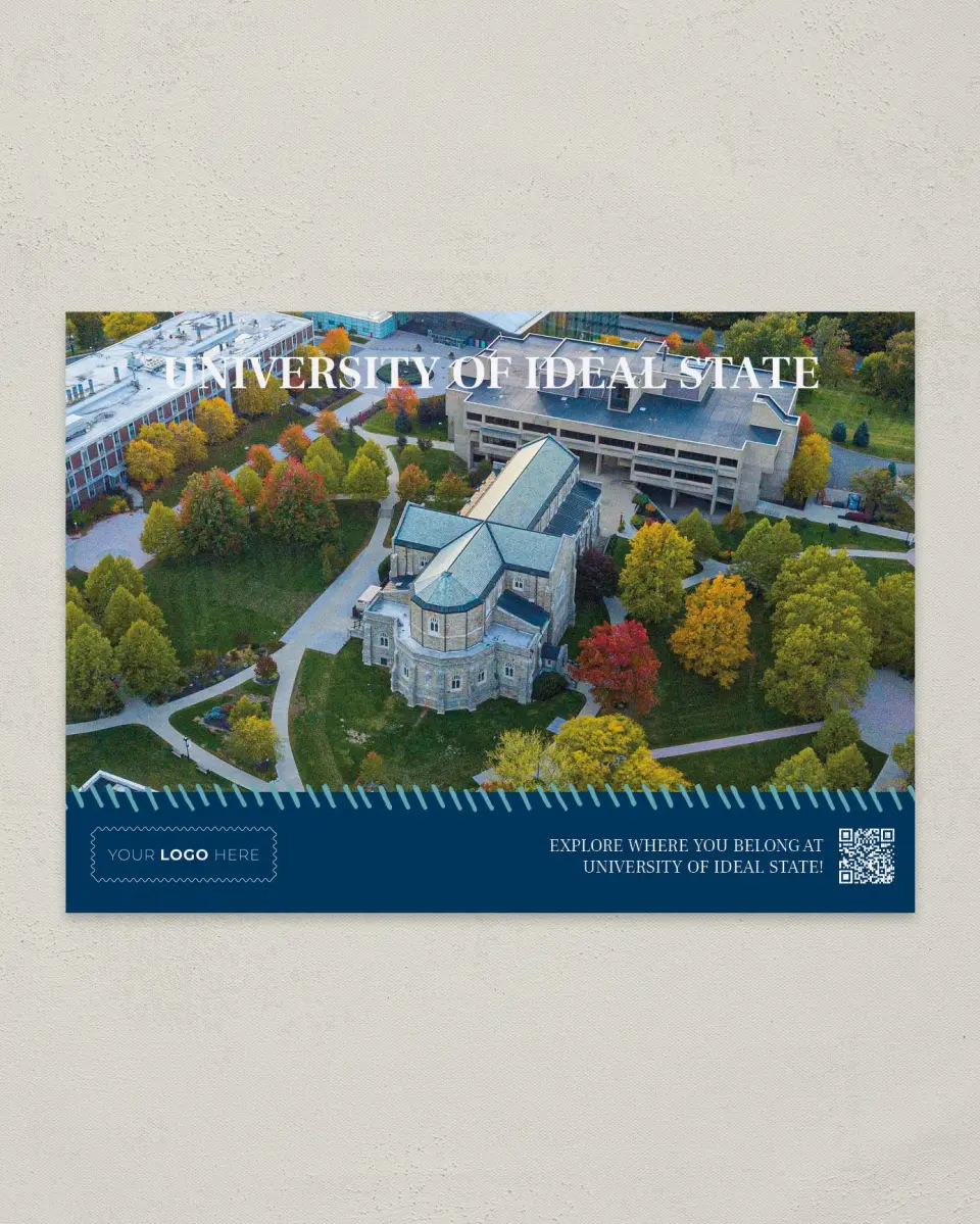 This is a 4¼" x 6" Postcard called Spirited Academics printed in full color