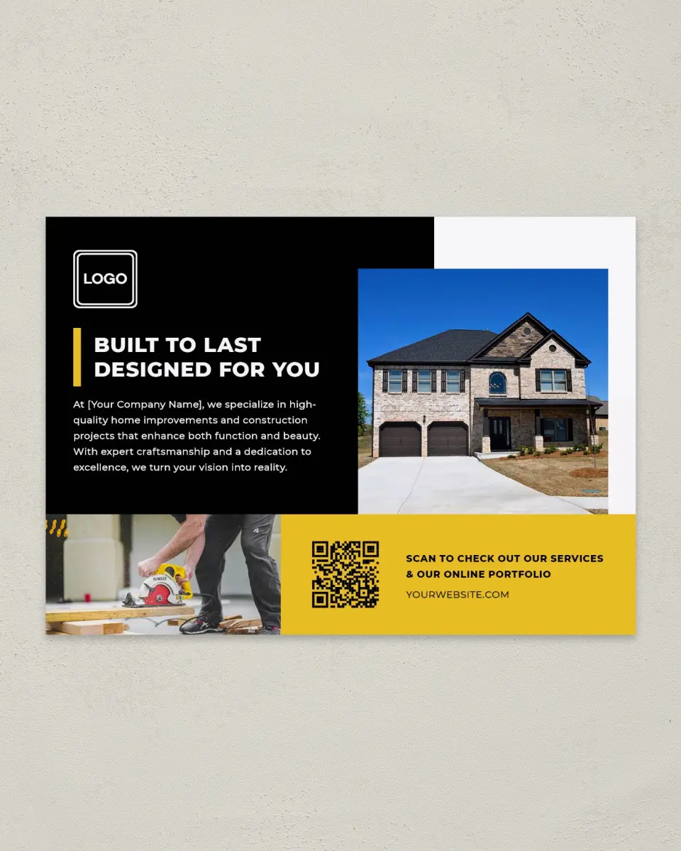 This is a 4¼" x 6" Postcard called Bold Framework printed in full color