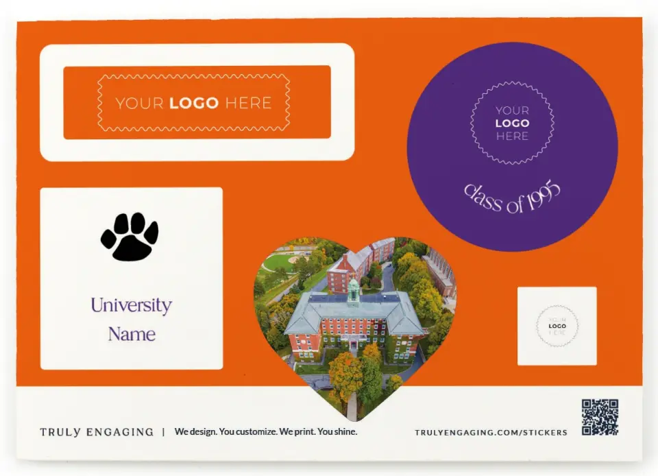 This is a 4¼" x 6" Business Sticker Postcard called Scholarly Soirée printed in full color