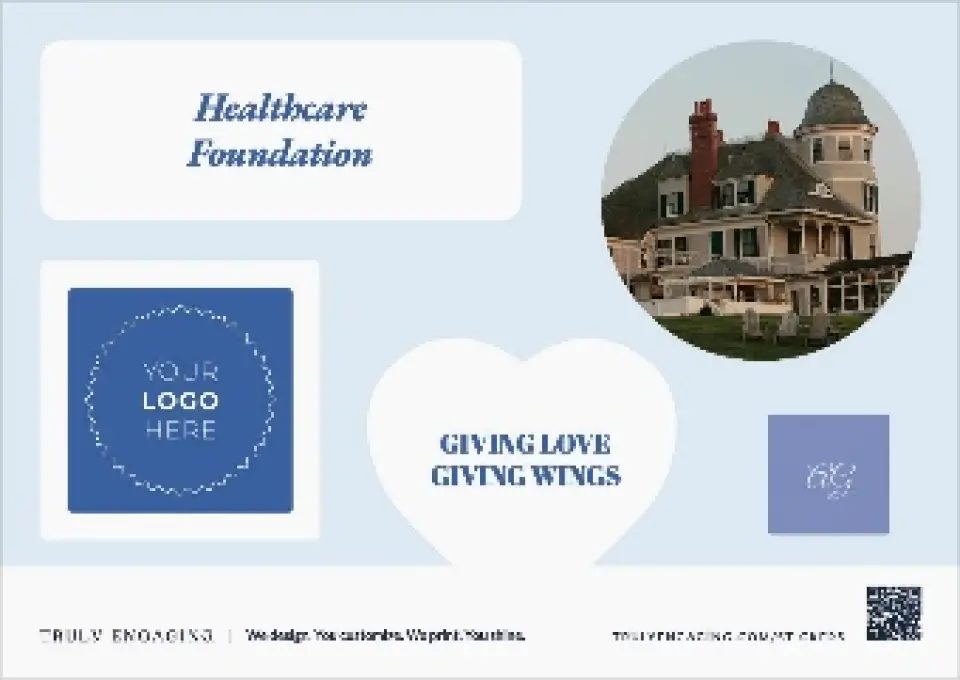 This is a 4¼" x 6" Business Sticker Postcard called Healing Hearts printed in full color