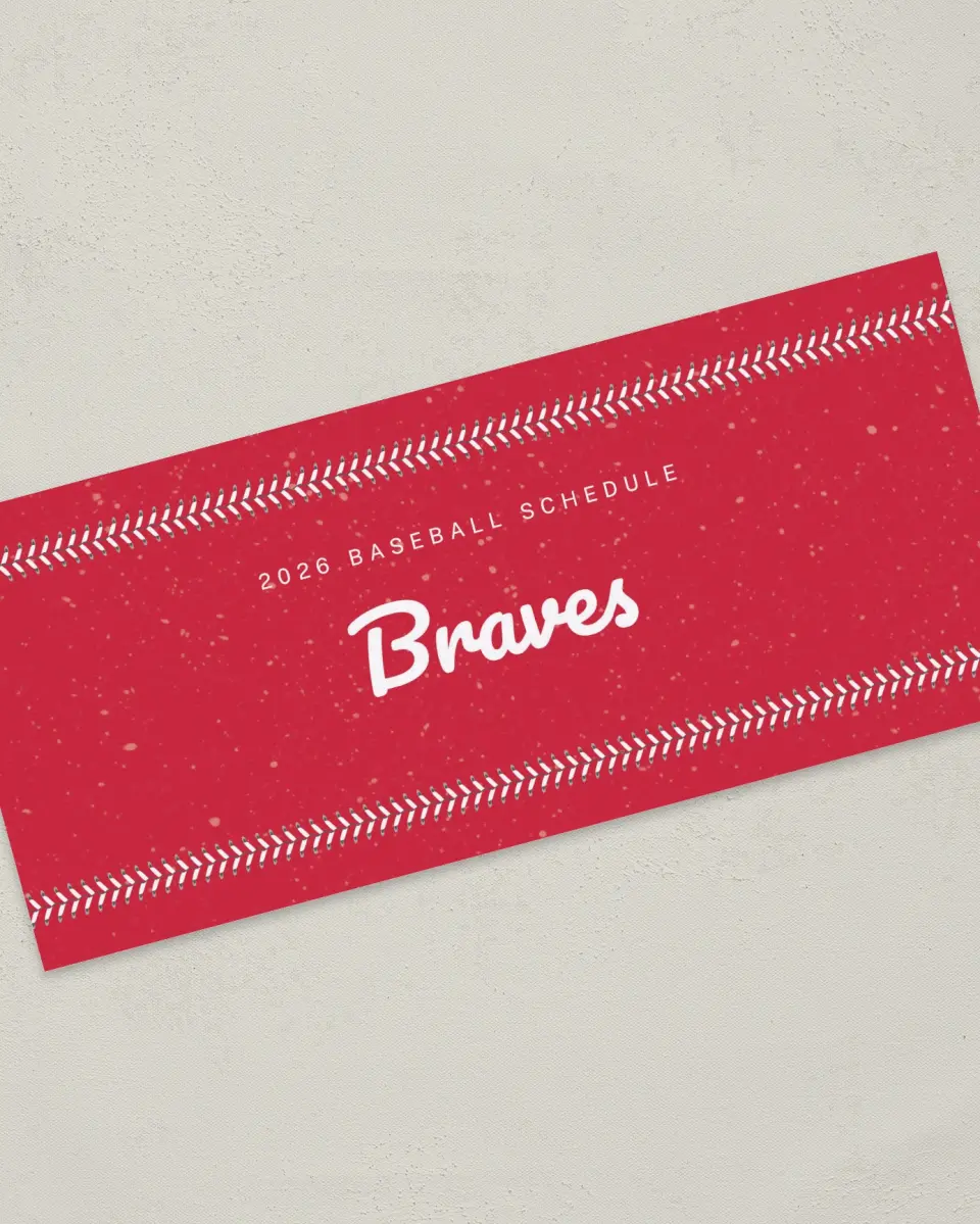 This is a 4" x 9" Baseball Insert called Braves printed in full color