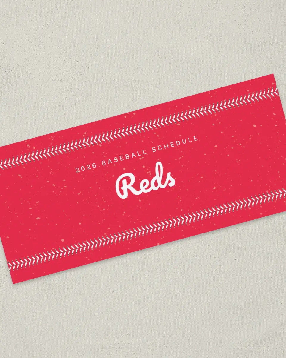 This is a 4" x 9" Baseball Insert called Reds printed in full color