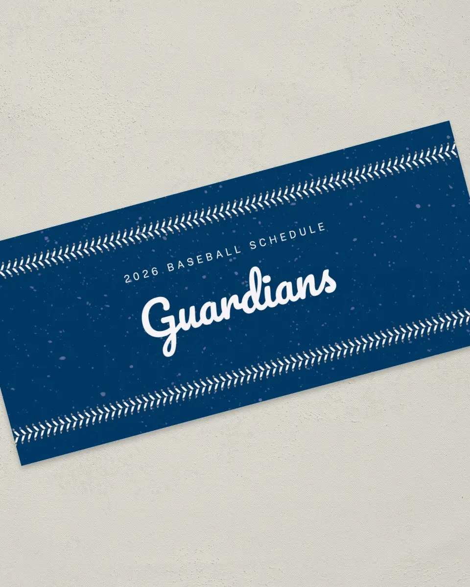This is a 4" x 9" Baseball Insert called Guardians printed in full color